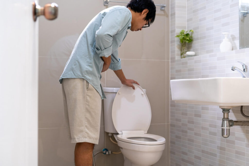 checking kidney stones in the toilet