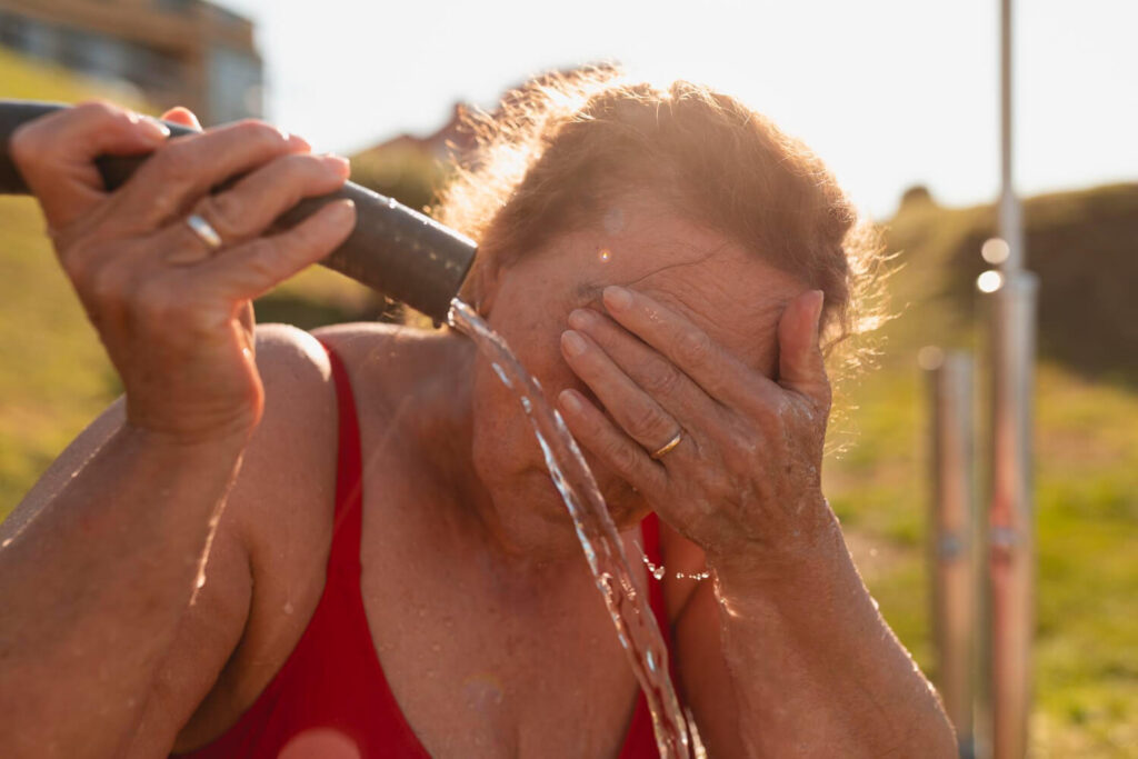 woman suffering from heat headache