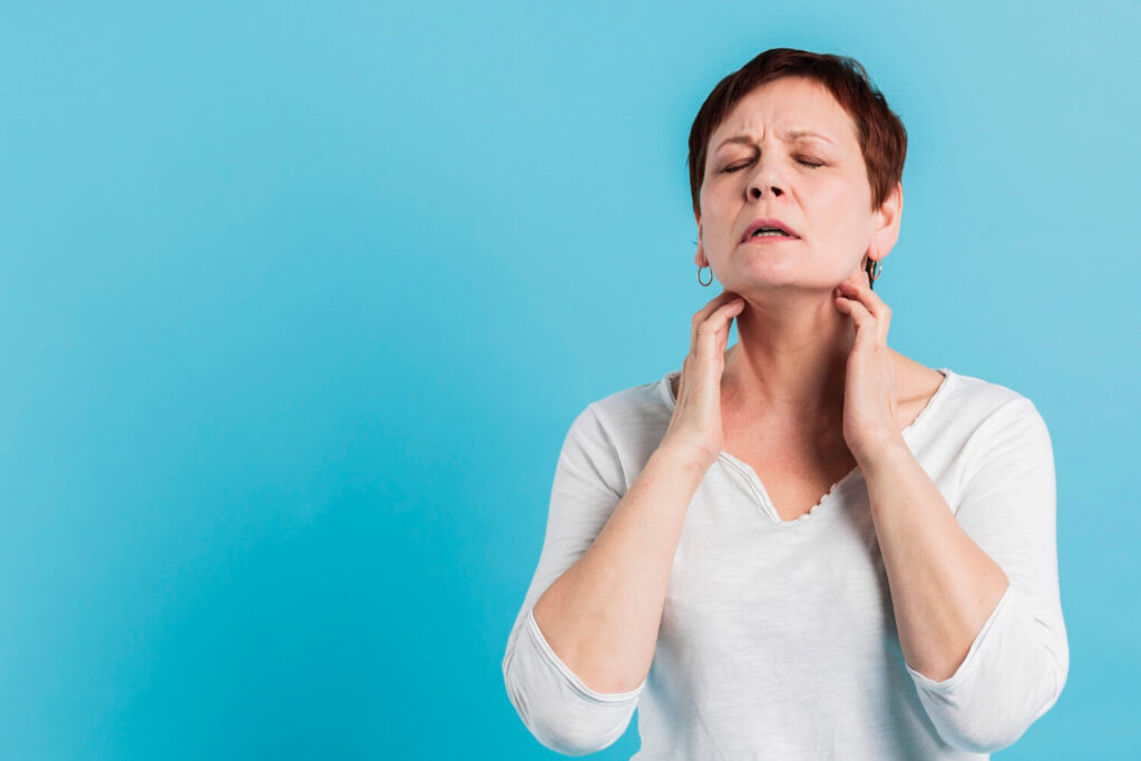 woman suffering from thyroid condition develops hair loss