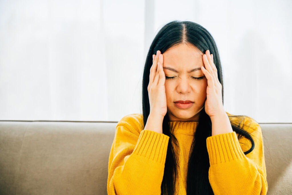 woman with a headache