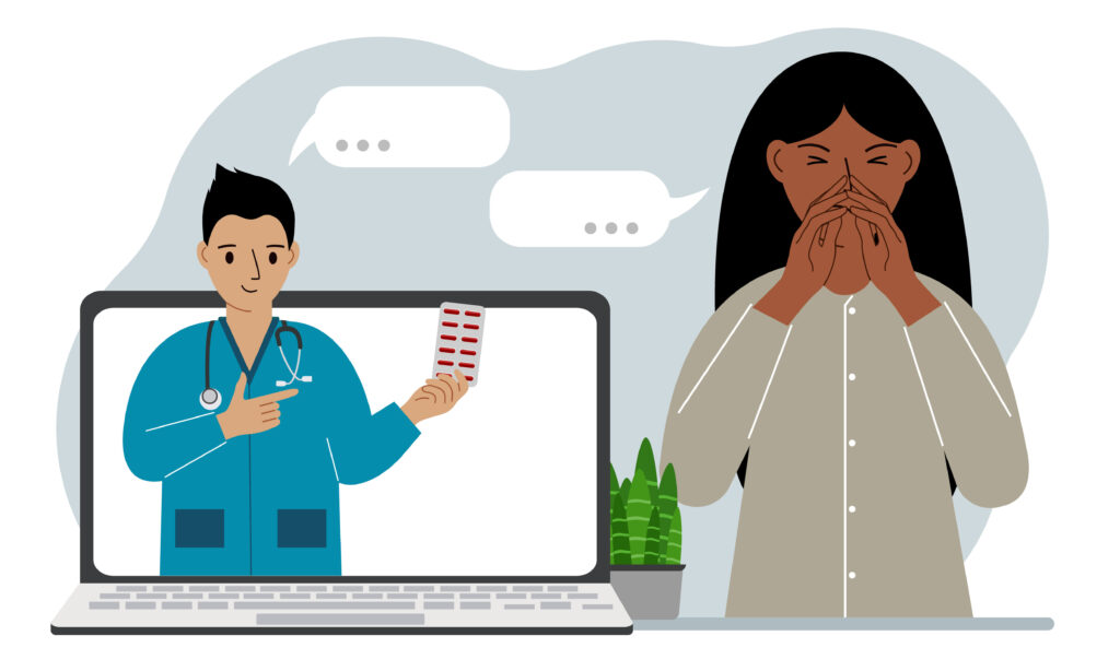 flu patient - virtual doctor consultation