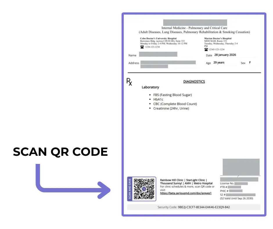 Scan QR Code to view partner lab clinics