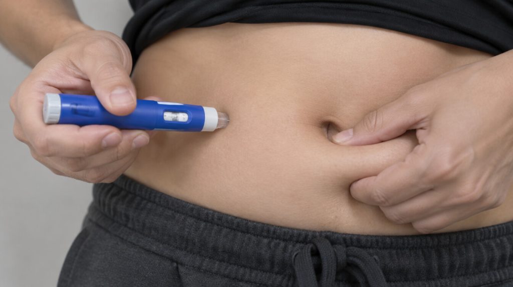 person using GLP-1 medication for weight loss
